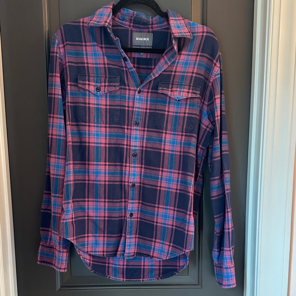 Bonobos Casual Plaid Shirt Mens Shirt Standard Fit‎ Size M